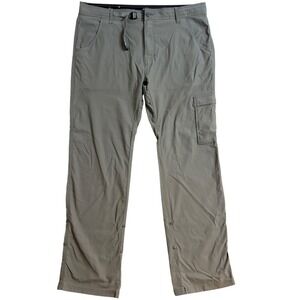Prana Zion Mens Relaxed Fit Cargo Hiking Outdoor Stretch Pants Gray Size 38x32